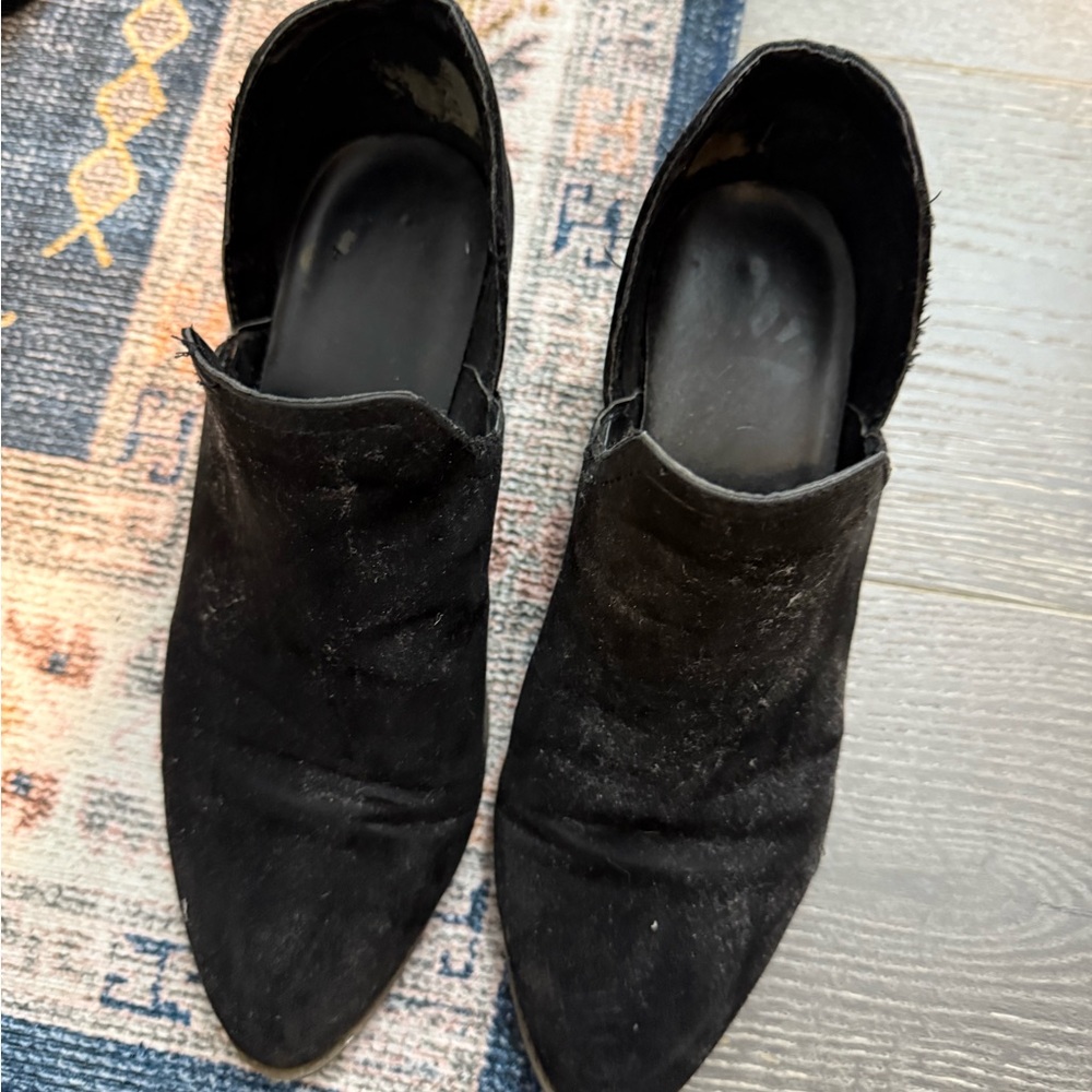 Black Suede-like ankle boots